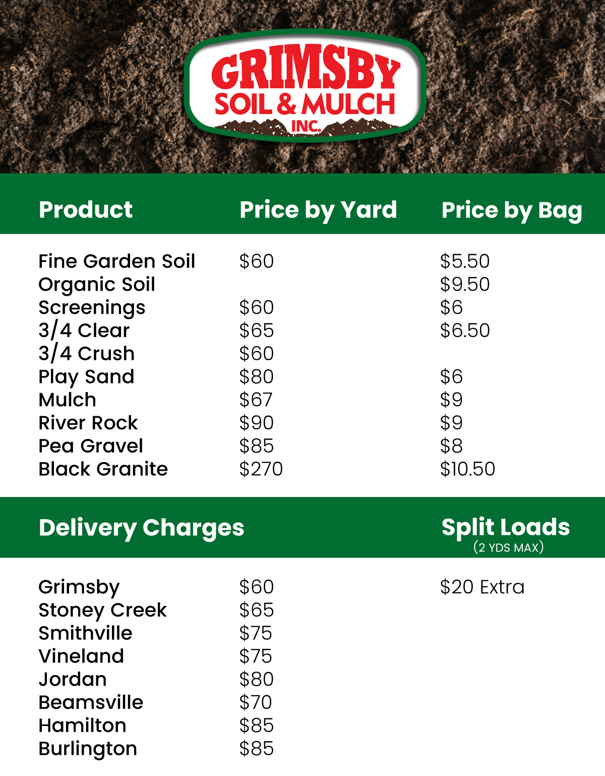 Grimsby Soil & Mulch Inc. Soil Plants Trees Rocks Grimsby niagara ontario